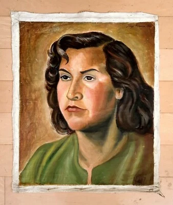 PINTURA AL ÓLEO SOBRE LIENZO DIEGO RIVERA "DAMA" Foto 1 de 4