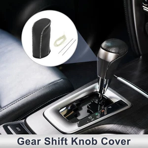 Car Gear Shift Knob Cover for Nissan Tiida 2004-2012 Black Beige Faux Leather - Picture 1 of 6