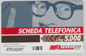 SCHEDA TELEFONICA TELECOM LIRE 5000 FIGURATE BIFACCIALI NUOVA MF124382 - Imagen 1 de 2