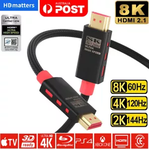 Premium HDMI Cable V2.1 V2.0 8K 4K Ultra HD XBOX PS4 PS5 TV High Speed HEC eARC - Picture 1 of 25