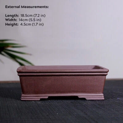 7-12" Large Rectangular Bonsai Pot Traditional Chinese Unglazed Purple Sand Pots - Image 1 of 4