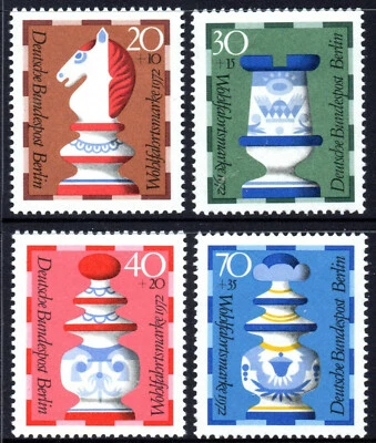 Germany Berlin 1972 Mi 435-438 MNH ** chess pieces - Image 1 of 3
