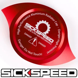 RED HIGH PERFORMANCE BILLET ALUMINUM RADIATOR PROTECTOR PRESSURE CAP COVER P4 - Bild 1 von 1