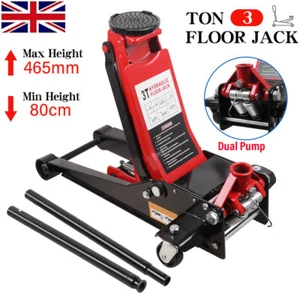 Trolley Jack 3-Ton Tonne Low Profile Hydraulic Floor Lifting Car Van Garage Tool - Picture 1 of 13