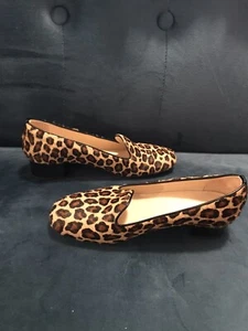 Sesto Meucci Leopard Print Loafers Pony Hair Size 6.5 Made In Italy - Picture 1 of 5