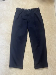 CROFT BARROW Pants MEN'S 36X32 DRESS BLue  PLEATED CUFFED Career Formal Church  - Picture 1 of 6