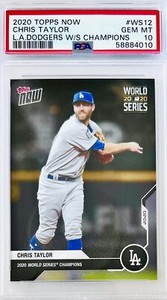 2020 Topps Now Chris Taylor L.A. Dodgers World Series Champions #WS12 PSA 10 💎