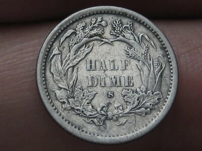 1872 S Seated Liberty Half Dime- San Francisco, VF/XF Details, MM Above Bow - Image 1 of 4
