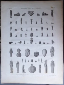 1820's Description de l'Egypte Volume V Plate 86 - Egyptian Amulets, Shabtis - Picture 1 of 2