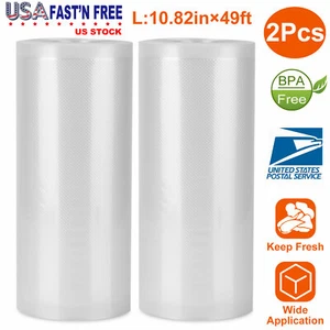 2 Pack Vacuum Sealer Bags Keep Fresh For Food Storage Vacuum Machine BPA Free - Picture 1 of 11