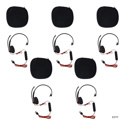 Plantronics C3210 Mono Headset W/ non-detach USB Adapter and Case Lot of 5 E5717 - Image 1 of 4