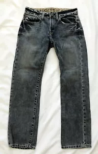 Express ~ Rocco ~ Low Rise Straight Leg ~ Distressed Denim Blue Jeans 30 x 30 - Picture 1 of 7