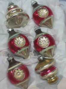 VINTAGE GLASS SHINY BRITE CHRISTMAS TREE ORNAMENTS IOB...VERY NICE - Picture 1 of 6