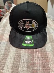 Berkshire DC Comics Batman Black Silver Logo Youth SnapBack  Cap OSFM Hat - Picture 1 of 2