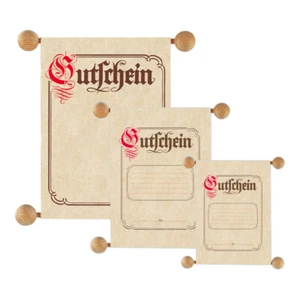 Gutschein Schriftrolle im traditionellen Stil in verschiedenen Größen - Bild 1 von 3