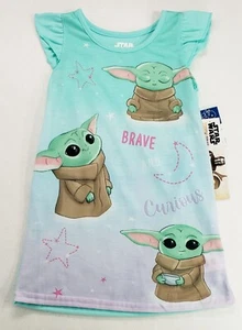 Star Wars The Mandalorian Baby Yoda Nightgown Girls' Size 4/5-New - Picture 1 of 4