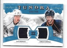 J.EBERLE,T. HALL 2011-12 UD ARTIFACTS TUNDRA TANDEMS DUAL GAME USED JERSEYS#/225