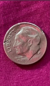 2005 p Roosevelt Dime Half- Head Error - Picture 1 of 3