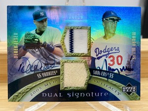 2005 Upper Deck UD Artifacts Derek Jeter Maury Wills Dual Auto Jersey /10 DA-JW