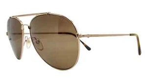 Tom Ford Sunglasses Indiana TF497 28H Gold Polarized Brown lens Unisex 60-14-140 - Picture 1 of 4