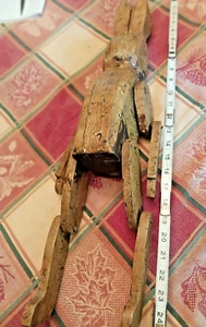 Depression Era folk art, Homemade Carved Wooden toy rabbit - Picture 1 of 22