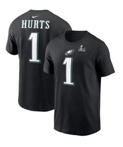 Jalen Hurts Philadelphia Eagles Nike Black Super Bowl LIX Shirt Sz XL - New - Picture 1 of 5