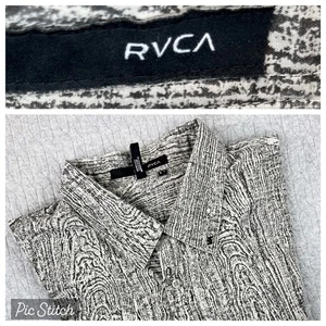 RVCA dress shirt Men Extra Large woodgrain Button Up Long Sleeve outdoors ￼ - Picture 1 of 11