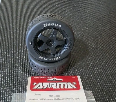 ARRMA ARA550096 DBoots Hoons 35/085 2.4 Belted 5-Spoke Pre-Mounted (Silver ) - Image 1 of 4
