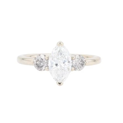GIA 1.42ctw Diamond Solitaire w/ Accents Engagement Ring 14k White Gold Size 5.5 - Image 1 of 4
