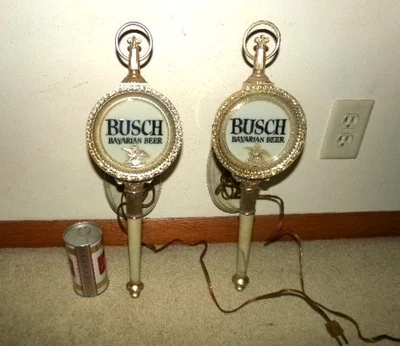 1960's BUSCH BAVARIAN beer lighted wall sconces 2 pcs - Image 1 of 4