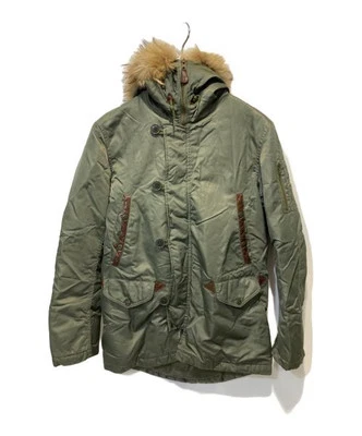 Schott N3B Coat Military Style Khaki Outerwear with Fur Hood - Image 1 of 4