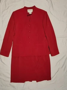 Womens Jones New York Red Size 14P Skirt Suit - Picture 1 of 5