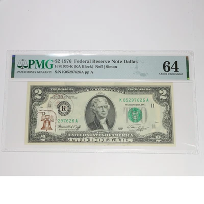 1976 KATY TEXAS - PMG Choice UNC 64 Two Dollar $2 Note with Stamp #56898F - Image 1 of 4