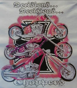 VTG. DECISION CHOPPER MOTORCYCLE BIKER BLACK SHIRT SIZE S-XL  (FRONT PRINT)#1551 - Picture 1 of 3