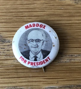 Prendedor de botón de campaña presidencial del gobernador Lester Maddox 1976 - segregacionista - Imagen 1 de 2