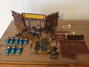 Konvolut 1974 Geobra Playmobil Männer Pferde Western Cowboy Hauptquartier nicht vollständig - Bild 1 von 5