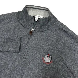 Peter Millar Crown weiche Merinowolle Seide 1/4 Reißverschluss Pullover Herren Large Quarter Golf - Bild 1 von 9