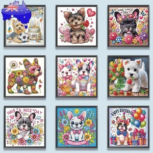 5D DIY Partial Special Shaped Drill Diamond Painting Kit Dog Decoration 30x30cm - Zdjęcie 1 z 18