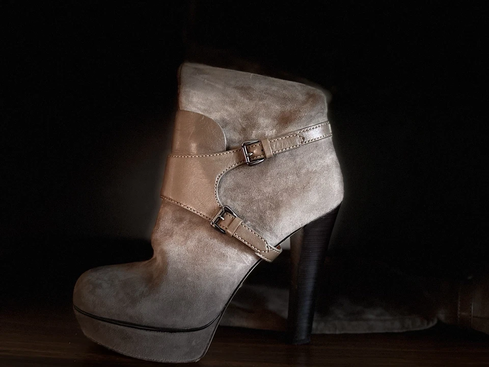 Botas de cuero vintage Joan And David con tacón hasta la rodilla para mujer talla 8M Foto 1 de 4