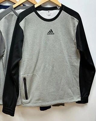 Moletom Adidas Team Crew bolsos de lã cinza masculino tamanho XS--4XL beisebol NOVO! - Imagem 1 de 4