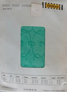 Wolford Medium Size Vintage Fleur De Lys Patterned Tights in Jade Green - Picture 1 of 2