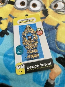 Despicable Me 4 Movie Minions 28 x58 Blue Velour Bath Beach Towel Swim Summer - Picture 1 of 2