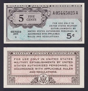 Banconota United States Military Payment 5 cents 1946 (Serie 461) P.-M1a FDS/UNC - Picture 1 of 1
