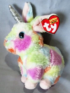 BEGONIA the Unicorn Bunny Rabbit - Ty 6" RETIRED  Beanie Boos - NEW w/ MINT TAGS - Picture 1 of 1