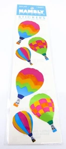 NEW Vintage Hambly Studios “Colorful Hot Air Balloons” Mylar 6 Stickers 1 Sheet - Picture 1 of 2
