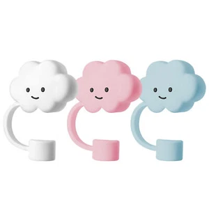 3pcs Cute Cloud-Shaped Silicone Straw Cover Caps Silicone Straw Topper - Picture 1 of 12