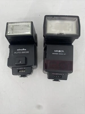 Lote de 2 flash Minolta Maxxum 4000 AF y Minolta Auto 320x COMO ESTÁ EB-10937 Foto 1 de 4
