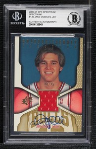 2000-01 SPx Jerseys Spectrum /25 Jake Voskuhl #136 BGS Encased Rookie Auto RC