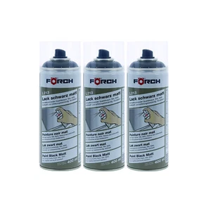 3x FOERCH LACK SCHWARZ MATT  L213 0.4 LTR FARBSPRAY SPRÜHLACK - Bild 1 von 2