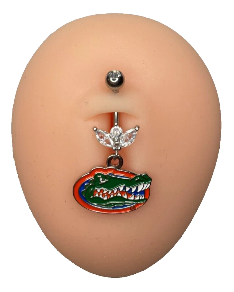 Anillo de acero Florida Gators marquesa circonita cúbica brote piercing en el vientre hipoalergénico Foto 1 de 1